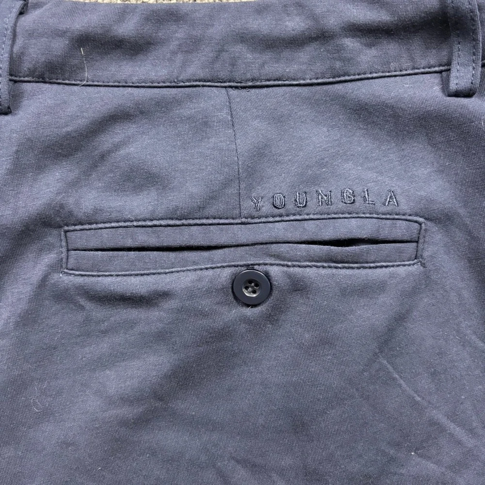 Athleisure YoungLA Navy Blue Performance Preppy Chino Shorts Size XL